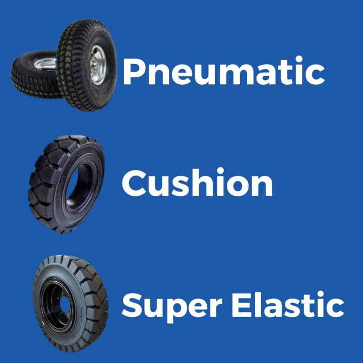 Three different tyres for forklifts