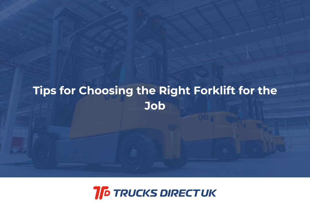header image for an article on choosing the correct forklift