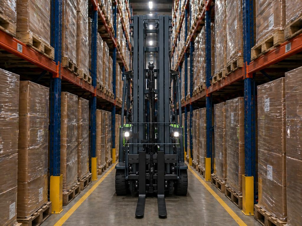 articulated Use Case in narrow aisle warehouse