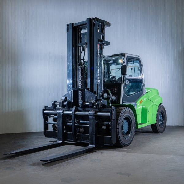 Greenpower Pro100HV | High Voltage Lithium Forklift | 5500mm Lift height | Fork positioner | Full Cab | Capacity 10000kgs..
