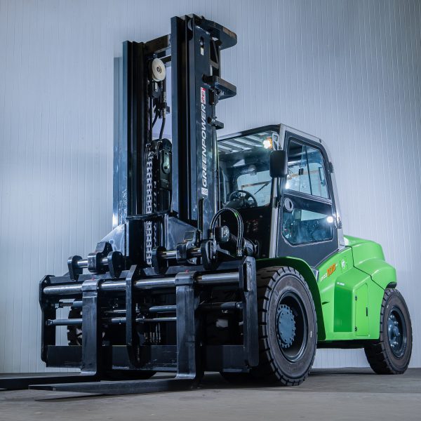 Greenpower Pro100HV High Voltage Lithium Forklift | 5500mm Lift height | Fork positioner | Full Cab | Capacity 10000kgs