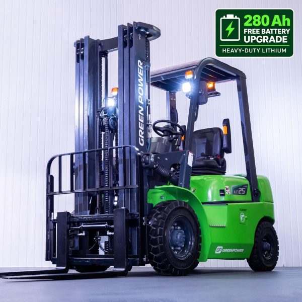 GREENPOWER Eco25 Lithium Electric Forklift | 3.3m to 4.7m Lift | 2500kgs | Full cab options
